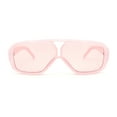 thumbnail image 2 of Double Bridge Flat Top Mafia Racer Rectangular Plastic Sunglasses All Pink, 2 of 4