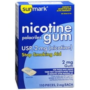 Sunmark Original Nicotine Polacrilex Gum USP, 2 mg, 110 Count