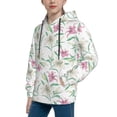 thumbnail image 2 of Salouo Lilies Flowers Pattern Hoodie Sweatshirt for Youth, Fall Pullover Hoodie Sweatshirt Long-Sleeve Pullover Hooded Sweatshirt-Medium, 2 of 6