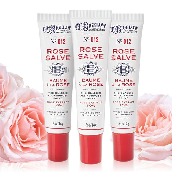Bálsamo labial Tubes C.O. Bigelow Rose Salve, 15 ml, paquete de 3