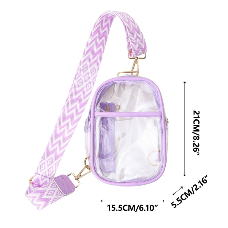 Clear Sling Bag Stadium Approved PVC Crossbody Backpack Casual Daypack Hiking Clear Sling Bag, Clear Shoulder Bag, Clear Crossbody Bag  main image 2