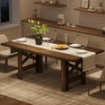 thumbnail image 1 of Dining Table for 6-8, 71" Long Kitchen Table with Sturdy Frame & Triangular Legs,  Thick Tabletop, Strong Base for Apartment, Kitchen, 1 of 22