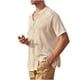 thumbnail image 1 of Camisas de Verano para Hombre de Punto Casual de Color Sólido de Manga Corta Camisa de Blusa de Cuello de Vuelta para Hombres, 1 of 6