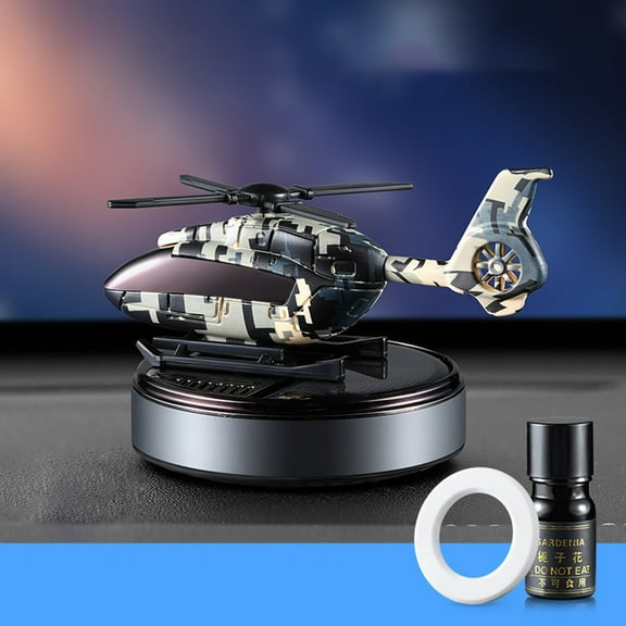 Automatic Solar Power Rotating Airplane Helicopter Car Perfume Auto Alloy