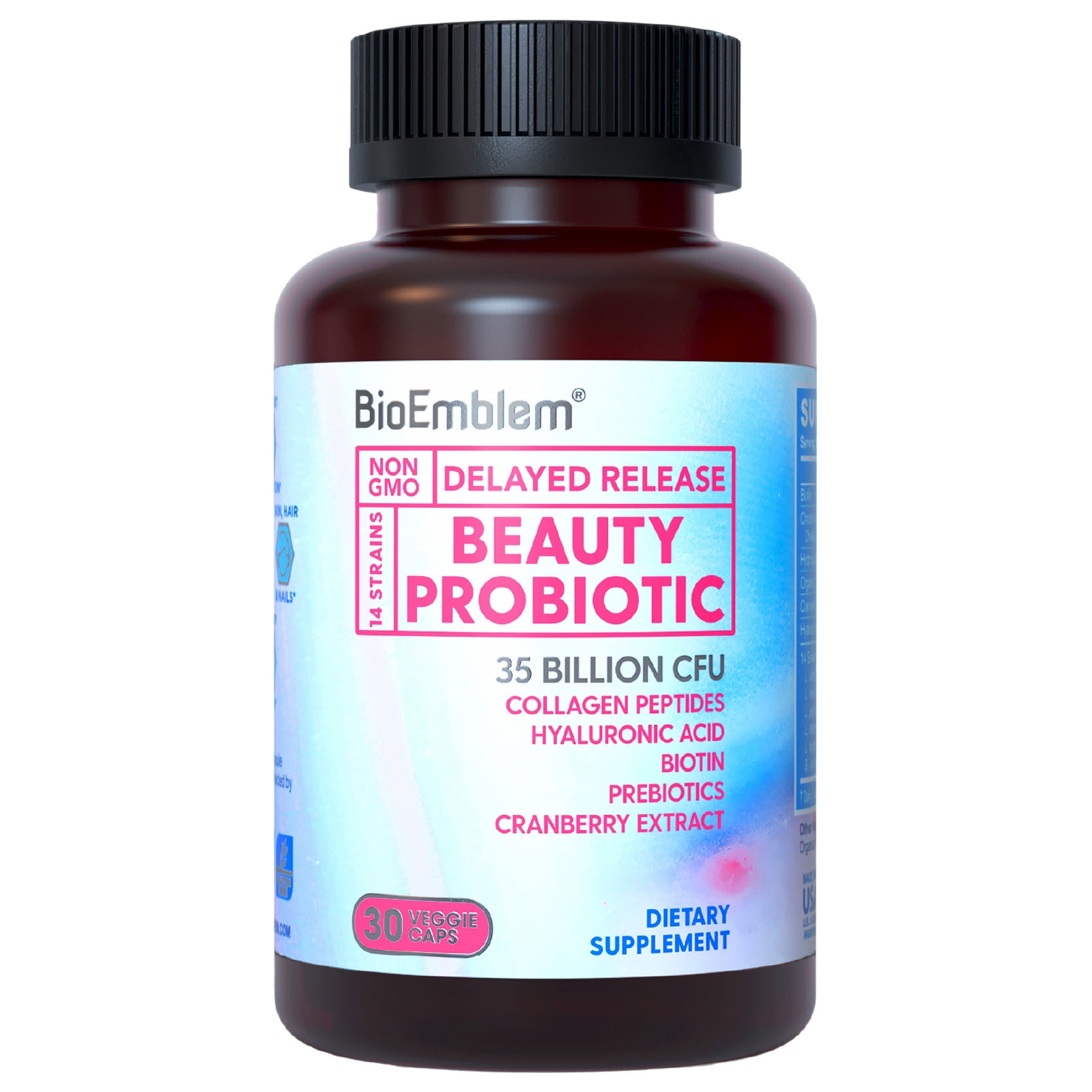 BioEmblem Magnesium Glycinate, Malate, Citrate Complex and Beauty Probiotics for Women Digestive Health