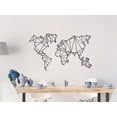 thumbnail image 2 of Metal World Map Wall Art 100 x 60 cm, Black World Metal Map Wall Decor, 2 of 6
