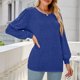 thumbnail image 1 of Blusa de manga abombada Top suelto manga larga cuello redondo Tops para mujer para fiestas escuelas oficinas citas trabajos azul XXL, 1 of 8