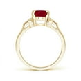 thumbnail image 2 of ANGARA Natural Vintage Style Oval 1.25 ct Ruby Ring with Diamond Accents in 14K Yellow Gold for Women (Size-8x6mm) | July Birthstone, Birthday, Anniversary, Jewelry Gift for Women | Natural Ruby Ring, 2 of 7
