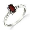 thumbnail image 2 of Galaxy Gold GG 14K White Gold Natural Diamonds and Oval-Shaped Garnet Ring - January Birthstone - Energy & Devotion - Sizes 5.5 to 11 - Fine Jewelry for Women, 2 of 3