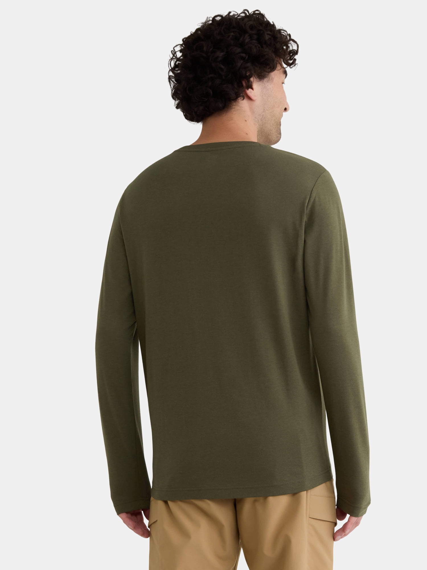 Athletic Works Men's and Big Men's Tri Blend Long Sleeve Pocket Tee, Sizes XS-5XL