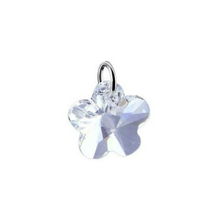 - Gem Avenue 925 Sterling Silver Multifaceted Crystal Flower Charm Pendant Made with Swarovski Elements