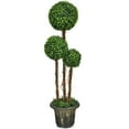thumbnail image 6 of Gymax 4 Ft Artificial Topiary Tree Fake Triple Ball Plant Home Office Decoration, 6 of 7