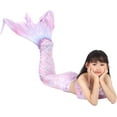 thumbnail image 5 of 4PCS Mermaid Tails for Swimming for Girls Kids Mermaid Swimsuit Costume Princess Bikini Set Bathing Suits_Special Gift, 5 of 5