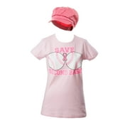Breast Cancer Awareness Kit - Save Second Base T-Shirt + Newsboy Cap - Large