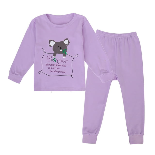 Ensemble de Pyjama Confort pour Filles Deux Pièces avec Haut à Manches Courtes et Pantalon Long