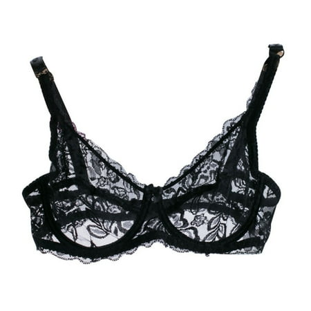 

Rumida Thin Cup Full Lace Breathable Bra Women Underwear Push-up Bra Underwire Bralette Soft Breathable Underwear Bra Thin Cup Lace Transparent Underwire Women Summer Black 36/80B