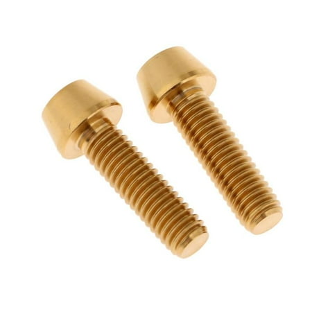 

2x M6 Titanium Ti Screw Fairing Bolt Taper Conical Hex Head Golden M6x25mm
