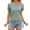 Green, variant on WXLWZYWL Women'S Solid Colour Round Neck Drawstring Hem Summer Short Sleeve T-Shirt Tops Short Sleeve V-Neck Tops/Shirts