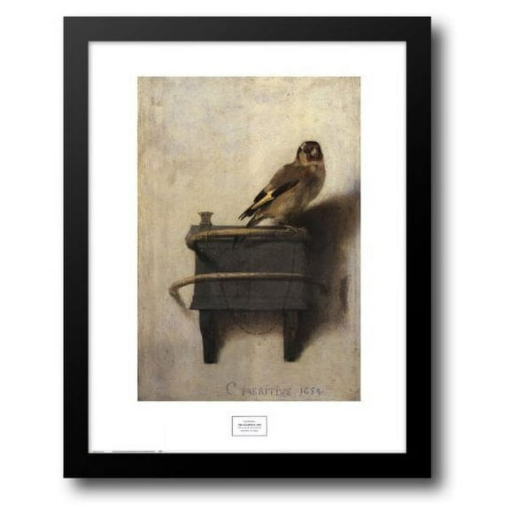 Carel Fabritius - The Goldfinch, 1654 24x30 Framed Art Print by Fabritius, Carel