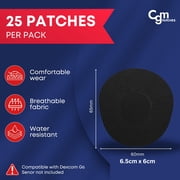 CGM PATCHES Dexcom G7/Stelo Adhesive Patch, CGM Sensors Without Cut, Premium Adhesive and Skin Friendly Bandages, Hypoallegenic | Lasts 10–14 Days Pack of 25 (Black)