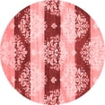 thumbnail image 1 of Ahgly Company Indoor Round Abstract Red Contemporary Area Rugs, 4' Round, 1 of 4