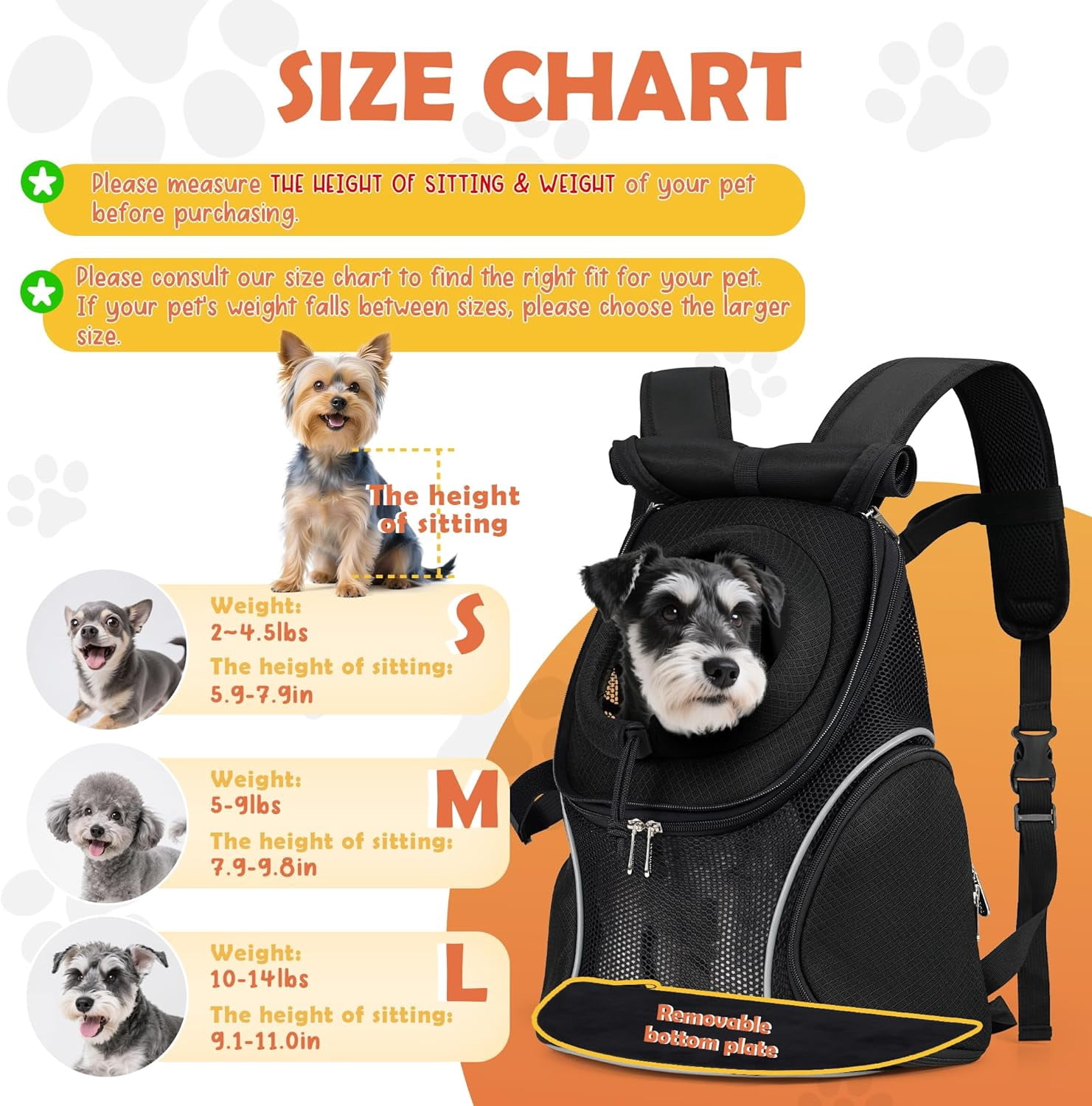 Pet Dog Carrier Backpack Small Dog Front Backpack Ventilated Mesh Dog Travel Back