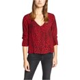 thumbnail image 1 of Sanctuary Clothing Womens Smocked Button Down Blouse, Red, X-Large, 1 of 1