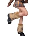 thumbnail image 4 of Douhoow Women Faux Fur Leg Warmers Winter Warm Socks Fuzzy Long Boot Cuffs Covers, 4 of 8