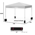 thumbnail image 4 of DYTesa 10x10ft Pop up Canopy, 1-Person Setup Portable Shelter, Adjustable Straight Leg Heights Instant Shelter with Wheeled Carry Bag, Canopies for Events and Camping, White, 4 of 7