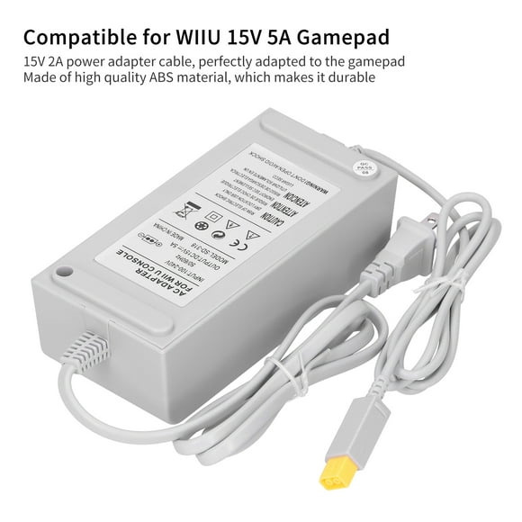 Adaptateur d'Alimentation pour Manette, Petite Manette Plug And Play pour WIIU 15V 5A Manette