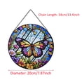 thumbnail image 2 of Butterfly Hanging Stained Glass for Windows,20cm/7.87inch Hand-Painted Sun Catcher Garden Hangings Christmas Mother's Day, Valentine's Day Ornaments Festival Gift (A Style), 2 of 7