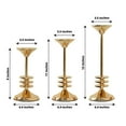 thumbnail image 3 of Efavormart Set Of 3 | Gold Metal Taper Candlestick Holders, 3 Disk Pedestal Design Candle Stands - 9", 11", 13", 3 of 10