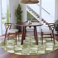 thumbnail image 4 of Sage Green Geometric Large Area Rugs for Bedroom Living Room, Soft Non Slip Carpet Bedside Rug, Modern Abstract Art Botanical Round Floor Cover Kitchen Accent Rug 5' for Dining Room/Office, 4 of 9