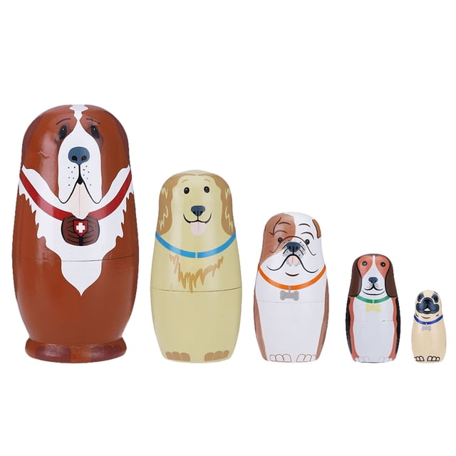 Muñecas Matryoshka de animales, artesanías rusas de madera Matryoshka, regalo de cumpleaños para niños