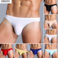 thumbnail image 3 of Ropa Interior Sexy Para Hombre De Cintura Baja Calzoncillos De Color Sólido U-Convexos Blanco/Nude/Negro/Rojo/Amarillo/Azul Claro, 3 of 4
