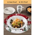 thumbnail image 3 of 15 Inch Round Placemats Set of 4, Red Christmas Snowman Non Slip Heat Insulation PP Table Mats, Xmas Snowflake Tree Winter Washable Place Mats for Kitchen Dining Party Table Decor, 3 of 7