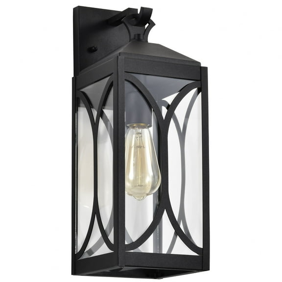 Nuvo Lighting Oaklyn 1 Light Medium Wall Lantern Matte Black with Clear Glass