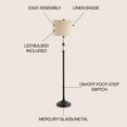 thumbnail image 4 of JONATHAN Y January 60" Glass/Metal LED Floor Lamp, Mercury Glass/Oil Rubbed Bronze, JYL1016A, 4 of 8