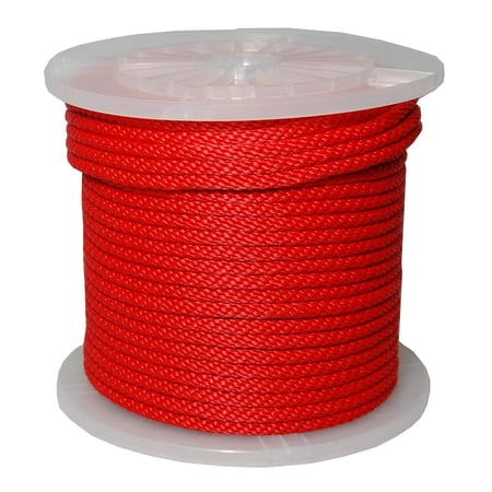 T.W. Evans Cordage 96015 .5 in. x 300 ft. Solid Braid Propylene Multifilament Derby Rope in Red