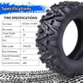 thumbnail image 3 of Ladcaser 26x9-14 6PR ATV UTV Tires All Terrain TL KNIGHT Trail Sand Mud Off-Road Tires AT26x9-14 6-Ply PR Tubeless, Set of 2, Black, 3 of 6