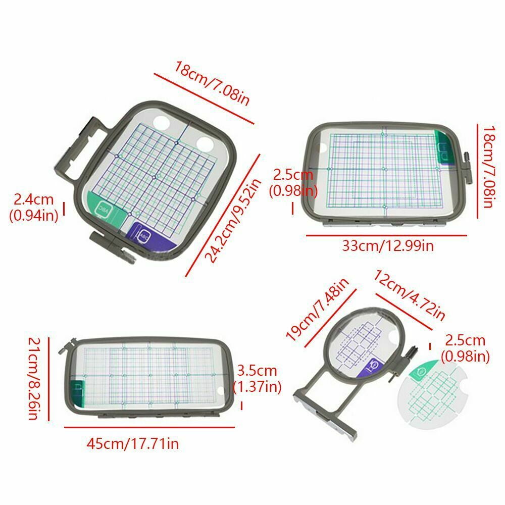 Miumaeov 4PCS Embroidery Hoop Embroidery Machine Hoops Set 4 Different Sizes Hoops Sewing Hoop for Sewing Machine PE770 PE700 PE700LL PE750D LNNOVIS1200 PC8500