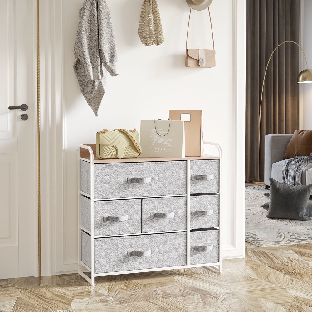 DWVO 7 Drawers Dresser Chest Storage Bin Unit Shelf Organizer for
