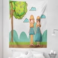 thumbnail image 1 of Hippie Tree Tapestry, Positive Vibe of Bohemian Couple Affection and Happiness Cartoon Style Drawing, Fabric Wall Hanging Decor for Bedroom Living Room Dorm, 5 Sizes, Multicolor, by Ambesonne, 1 of 1