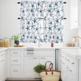 thumbnail image 3 of Watercolor Blue Marine Starfish Curtain Tier and Valance Set 3 Piece, Sea Star Ocean Life on White 3-inch Rod Pocket Window Tier Curtains Valance for Kitchen Living Room, 3 of 9