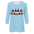 thumbnail image 4 of Craaazy Christmas Shirts 3/4 Sleeve Pullover Casual Crew Neck Womens Shirts Christmas Prints Blouse Gifts for Women, 4 of 4