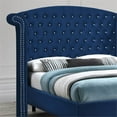 thumbnail image 6 of Better Home Products Cleopatra Crystal Tufted Velvet Platform Bed in Blue, 6 of 6