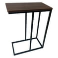 thumbnail image 5 of Household Essentials Jamestown C-Shaped for Accessiblity Side End Table Mid Century Walnut Wood Grain and Black Metal, 5 of 11