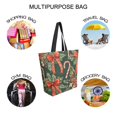 thumbnail image 7 of FORMRS Womens Canvas Tote Bag with Zipper Inner Pocket Shoulder Handbag, Christmas Holly Bows, 7 of 7