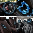 thumbnail image 4 of Uorisanigo Heart Butterfly Floral 14 Pack Automotive Seat Cover and Car Steering Wheel Cover Car Console Cover Auto Headrest Cover Auto Water Cup Pad Keychain Anti-slip Fit for Cars SUVs, 4 of 6