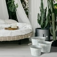 thumbnail image 4 of 3 Piece Oval Nesting Planter Set, Corrugated Wave Pattern, White Washed, Grey, Metal, 9, 7.75 and 6.75 Inches, 4 of 6